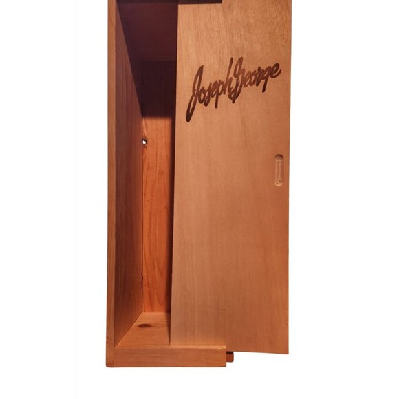 Wood Wine Bottle Box Joseph George  5" x 16"  Slide open - Picture 11 of 12